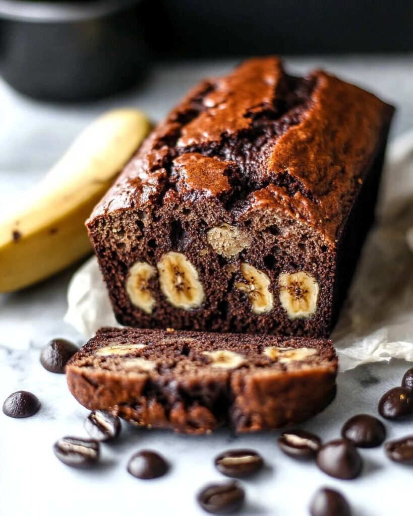 Chocolate Espresso Banana Bread finished dish