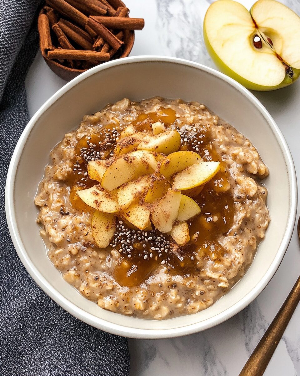 Cinnamon Chia Oatmeal with Caramelized Apple