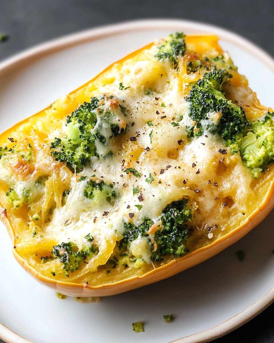 Cheesy Broccoli Spaghetti Squash