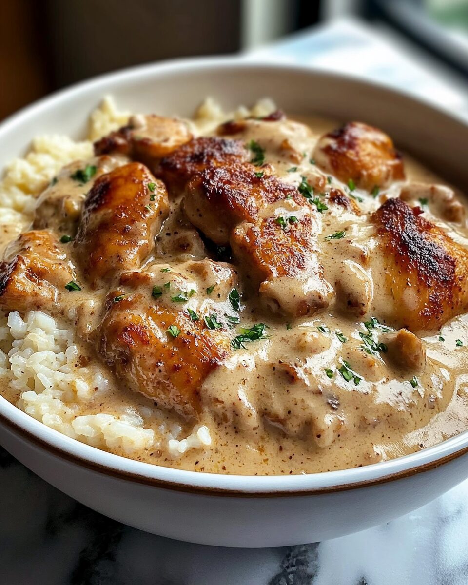 Creamy Smothered Chicken and Rice