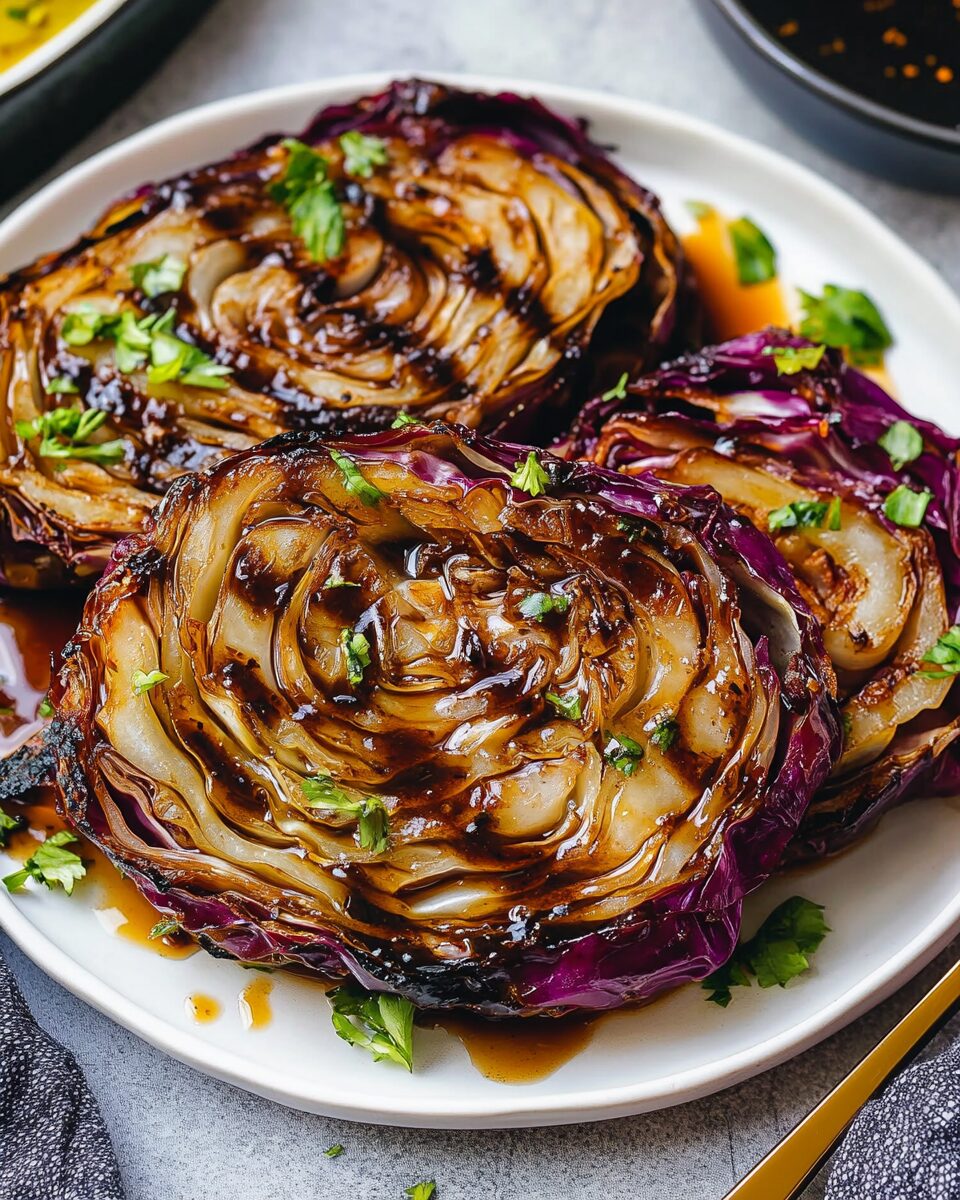 Honey Balsamic Cabbage Steaks
