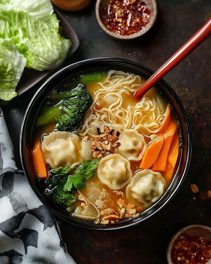 Easy Dumpling Soup finished dish