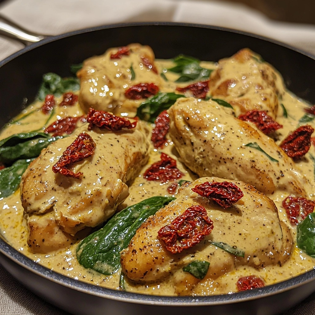 Creamy Sun-Dried Tomato Chicken with Spinach