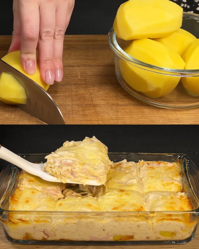Cheesy Potato and Ham Bake