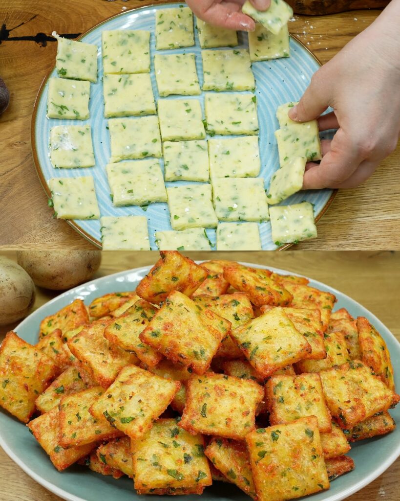 Crispy Stuffed Potato Squares