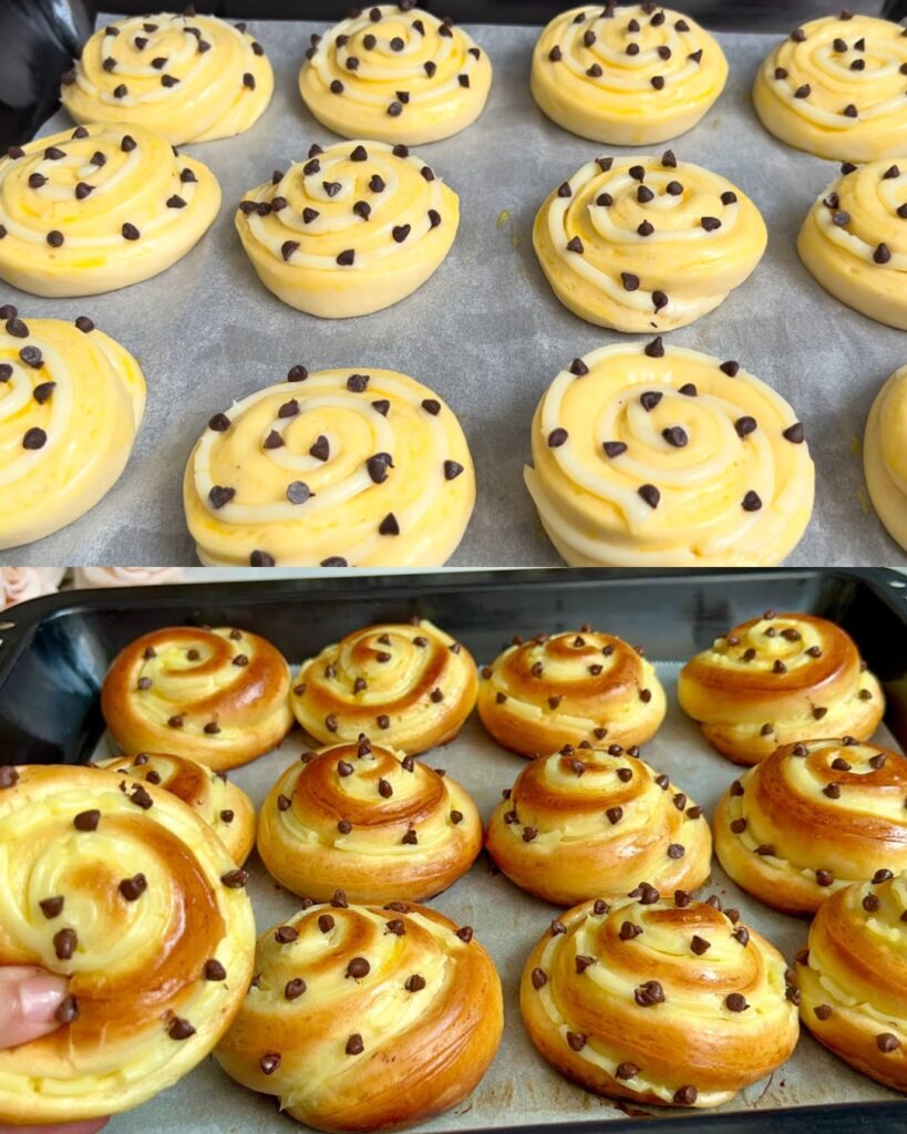 Soft Breakfast Rolls with Cream Filling