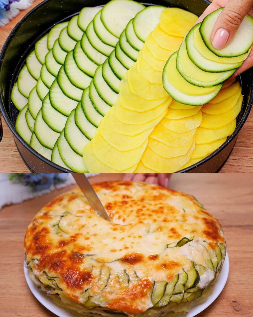 Cheesy Zucchini and Potato Bake – A Comforting and Flavorful Dish