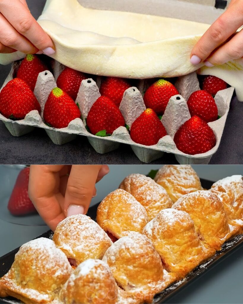 Strawberry Puff Pastry with Coffee Whipped Cream finished dish