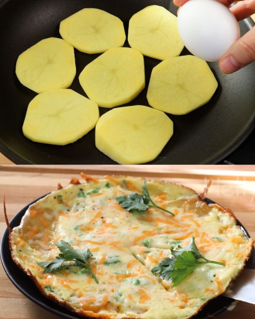 Cheesy Potato Omelet – A Quick and Hearty Breakfast Delight finished dish