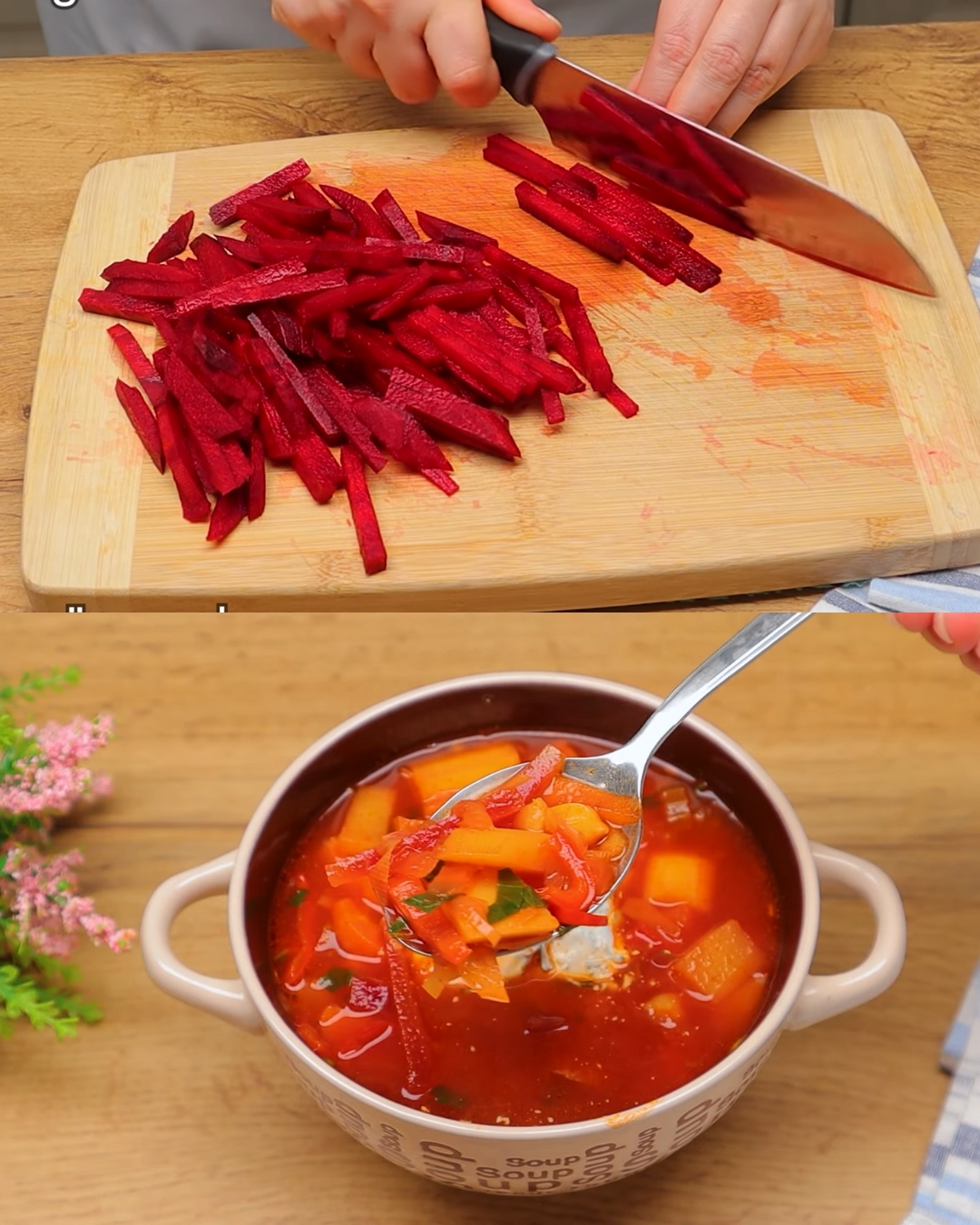 Vegetable and Chickpea Soup with Yogurt Sauce