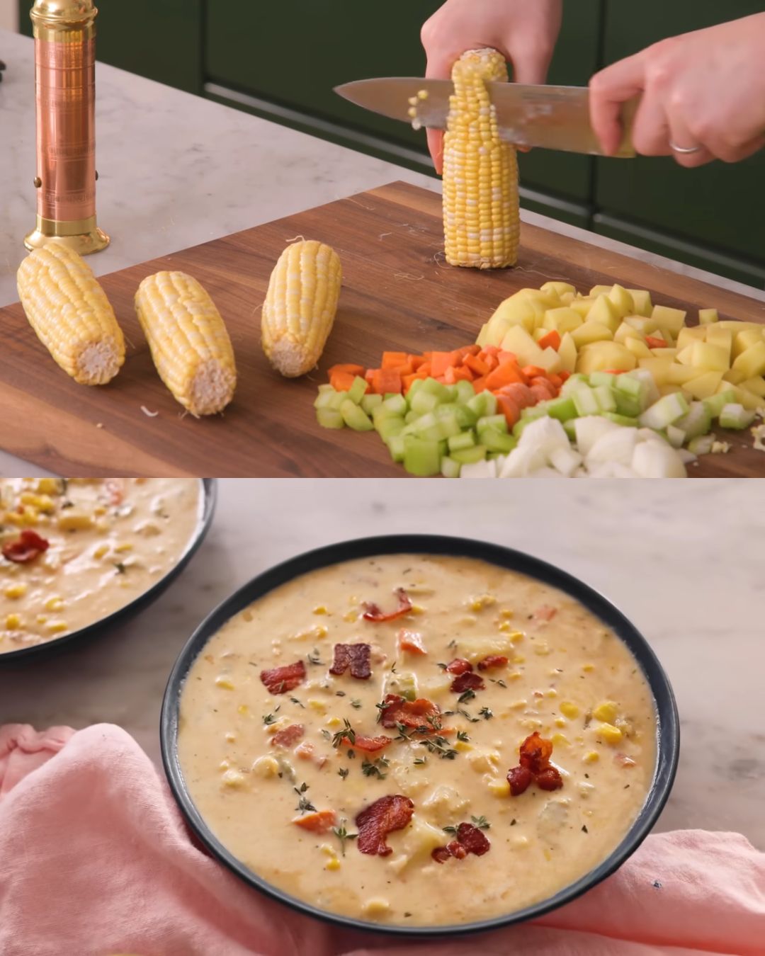 Creamy Corn Chowder with Bacon and Potatoes