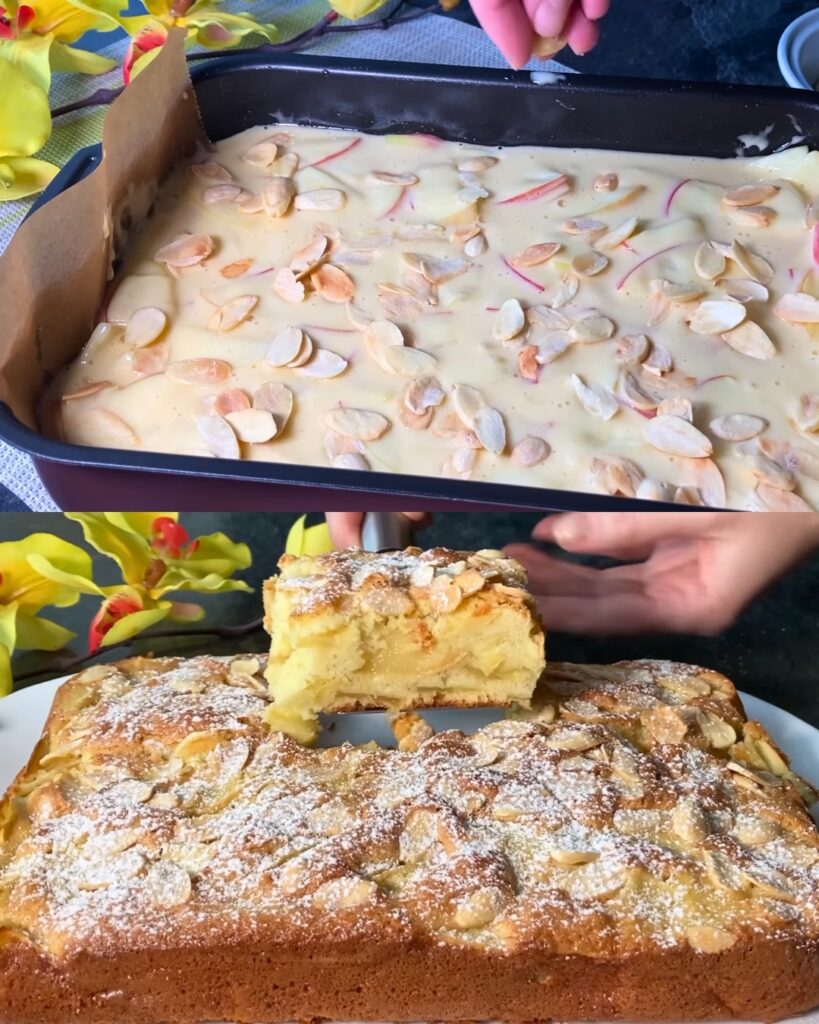 Apple Cake with Powdered Sugar