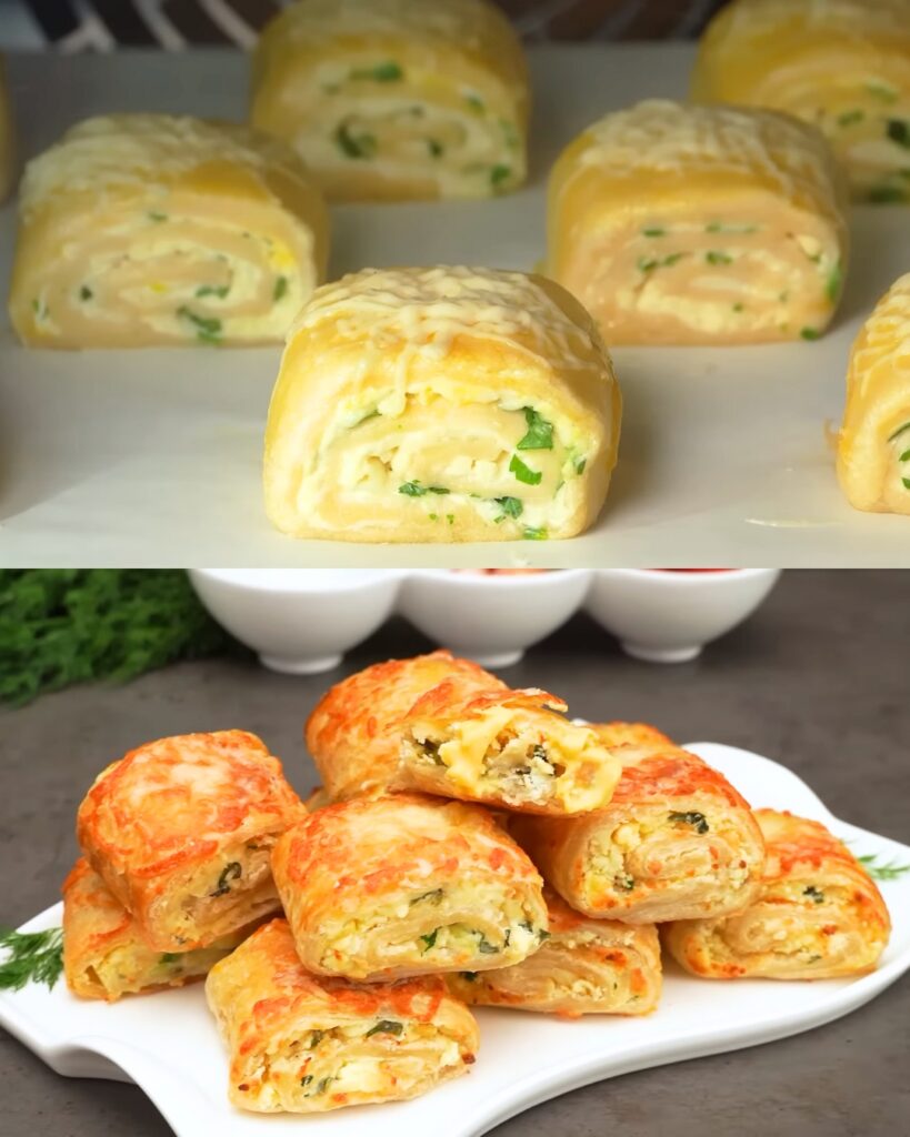 Puff Pastry Rolls with Spicy Paprika Sauce
