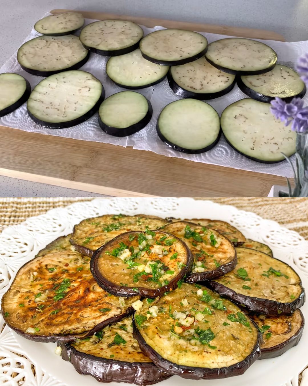 Sautéed Eggplant with Garlic and Parsley