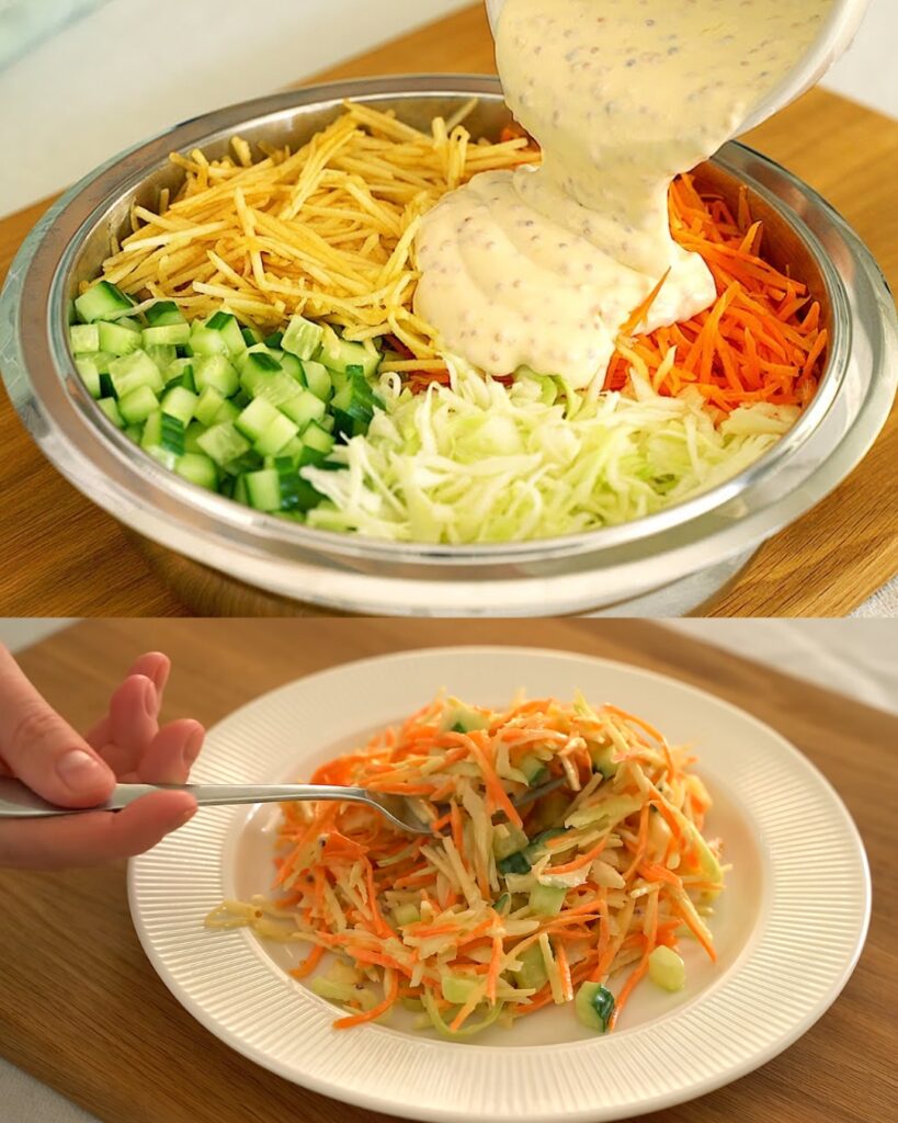 Fresh Cabbage Salad with Apple and Honey Mustard Dressing