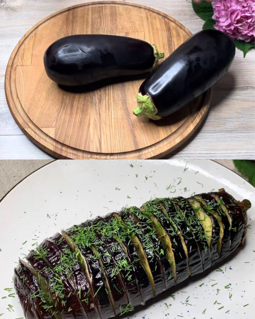Roasted Eggplants with Garlic Herb Sauce