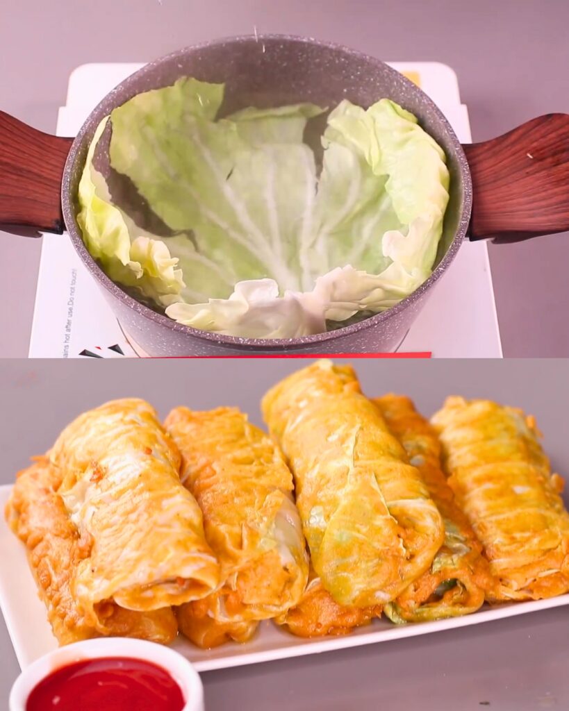 Fried Cabbage Rolls with Vegetable Filling