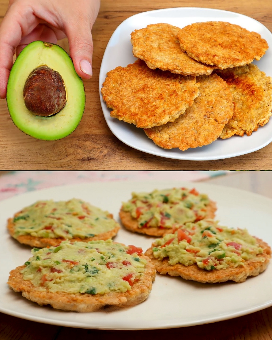 Oatmeal Pancakes with Guacamole