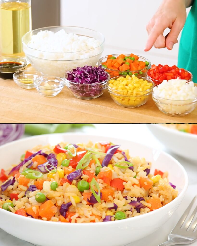 Rainbow Fried Rice Recipe | Healthy + Quick + Easy