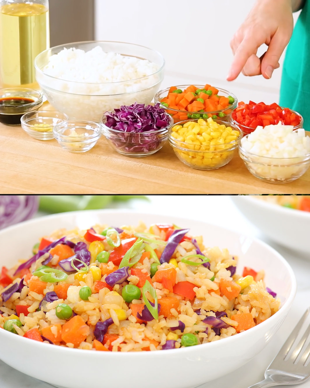 Rainbow Fried Rice Recipe | Healthy + Quick + Easy