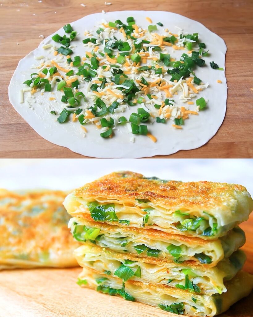 Cheese and Green Onion Flatbreads finished dish
