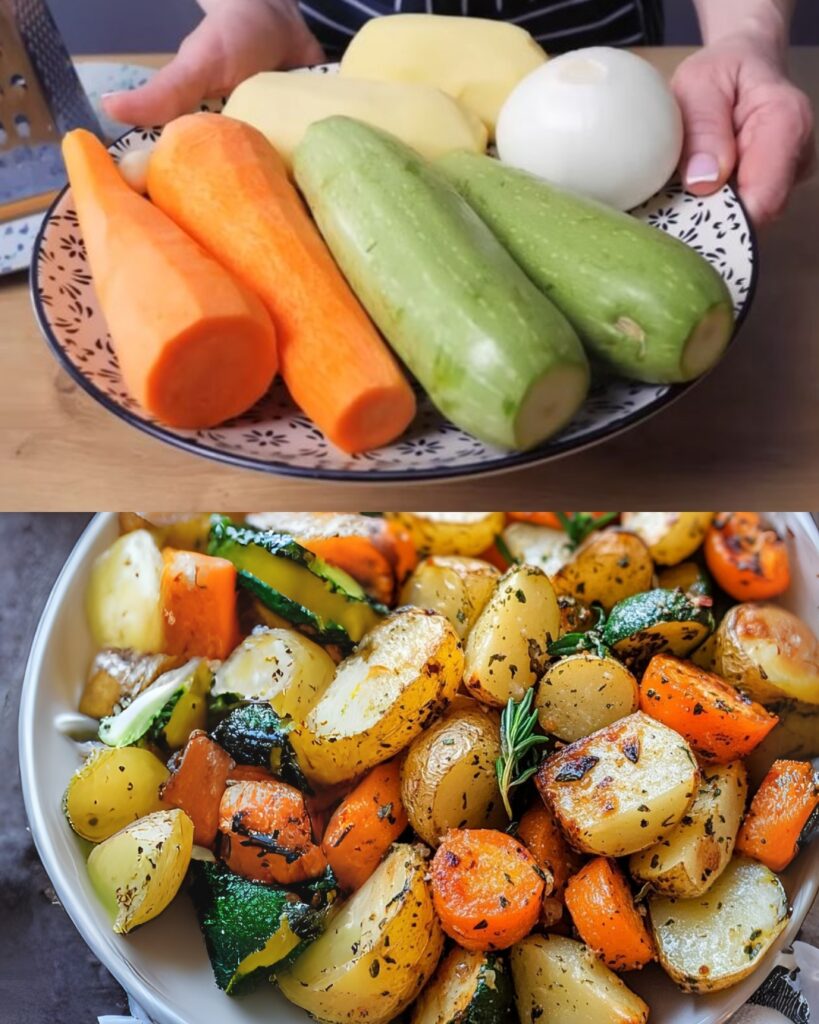 Garlic Herb Roasted Potatoes, Carrots, and Zucchini: A Colorful and Flavorful Side Dish