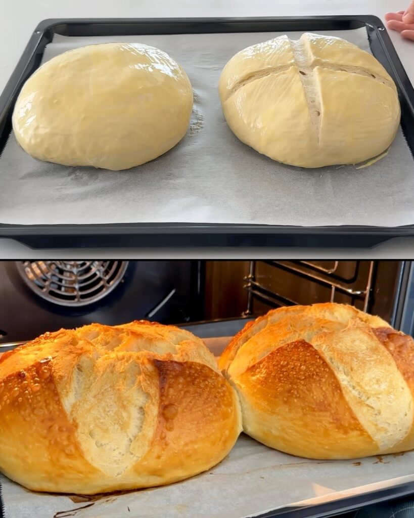 Easy Homemade Bread with a Crispy Crust finished dish