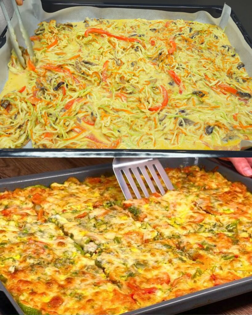 Cheesy Vegetable Frittata with Creamy Garlic Sauce