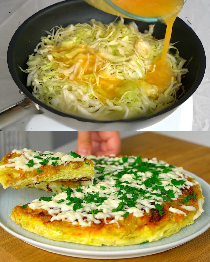 Cabbage, Carrot, and Potato Frittata finished dish