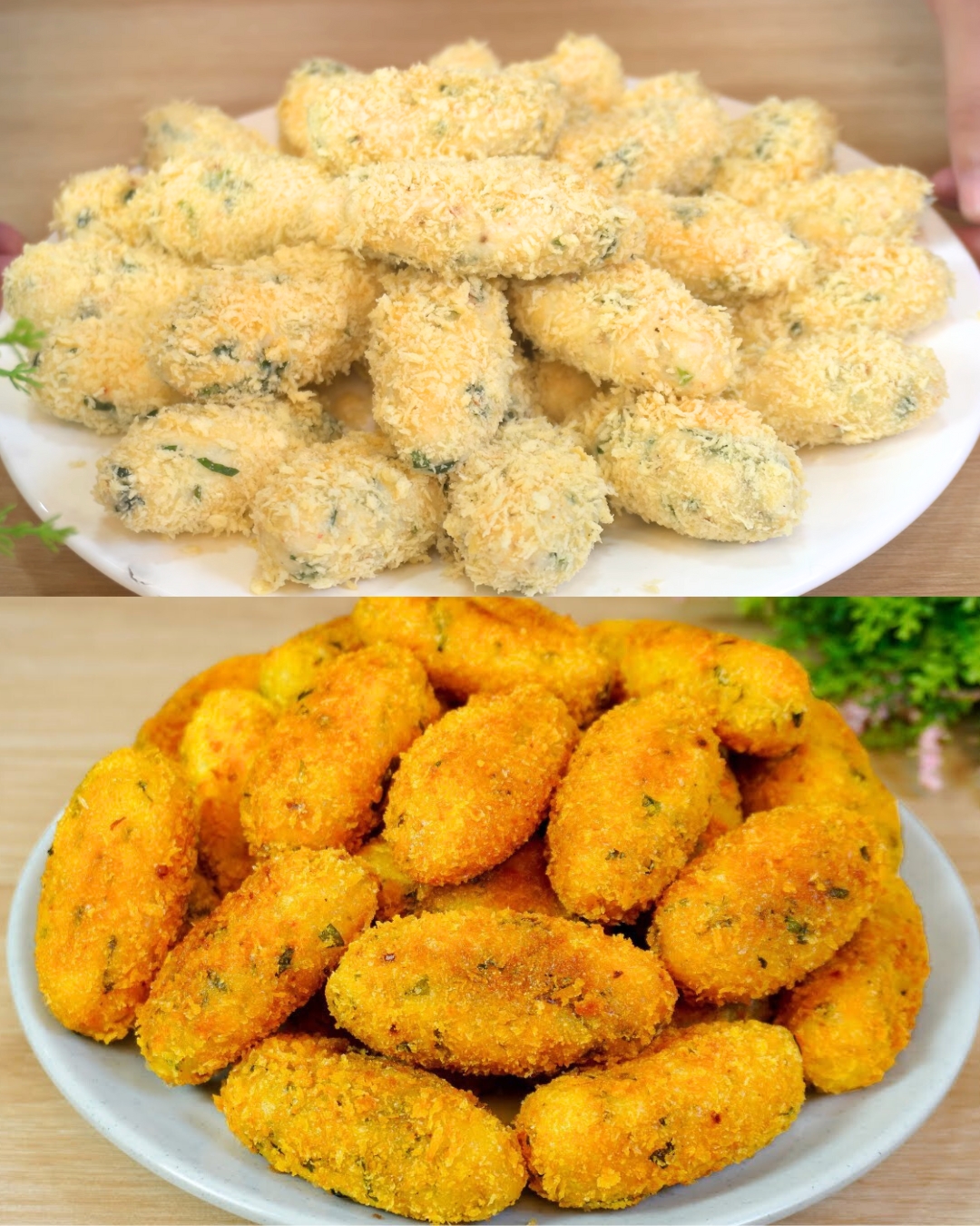 Crispy Potato Croquettes with Garlic & Cheese