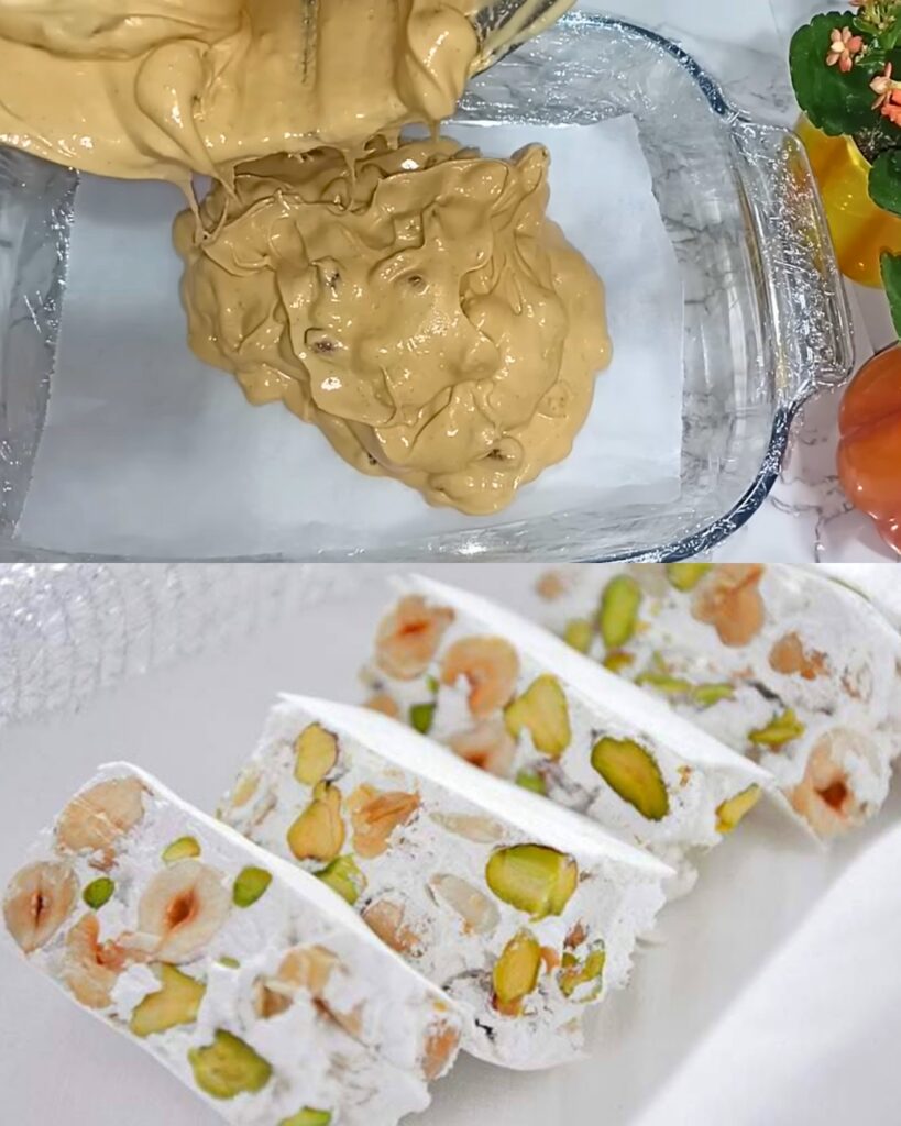 Homemade Honey Nut Nougat finished dish