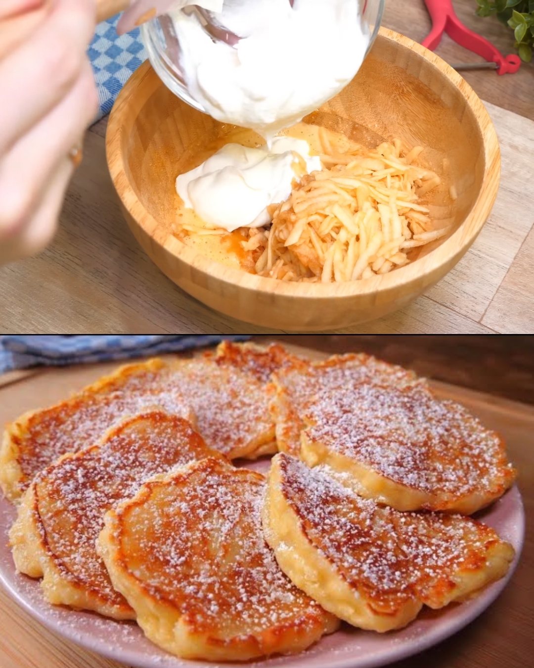 Fluffy Apple Yogurt Pancakes