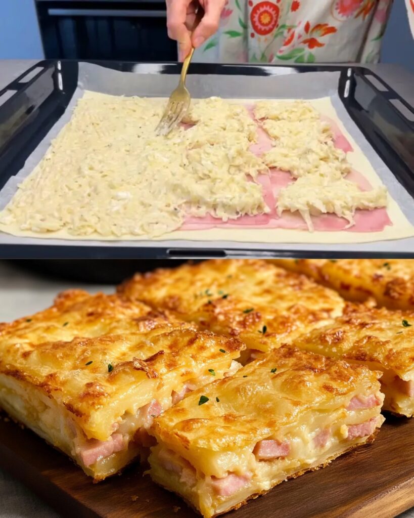 Potato, Ham, and Cheese Puff Pastry Bake