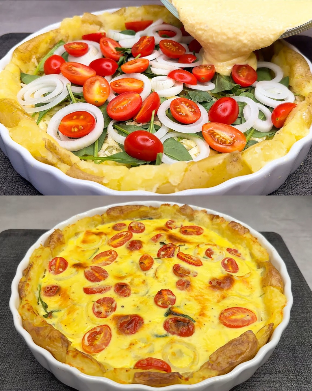 Cheesy Potato and Spinach Bake