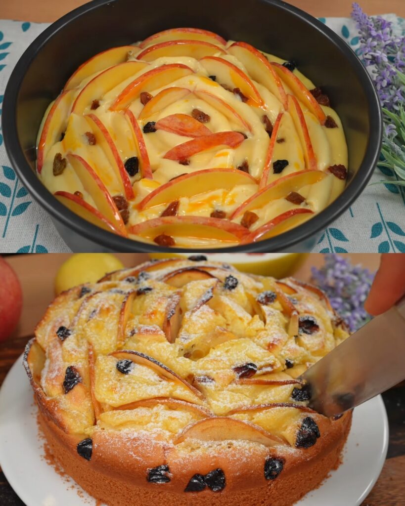 Apple Custard Cake Pie finished dish