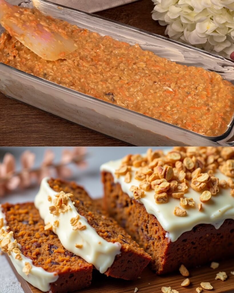Carrot and Oat Cake with Creamy Quark-Almond Topping