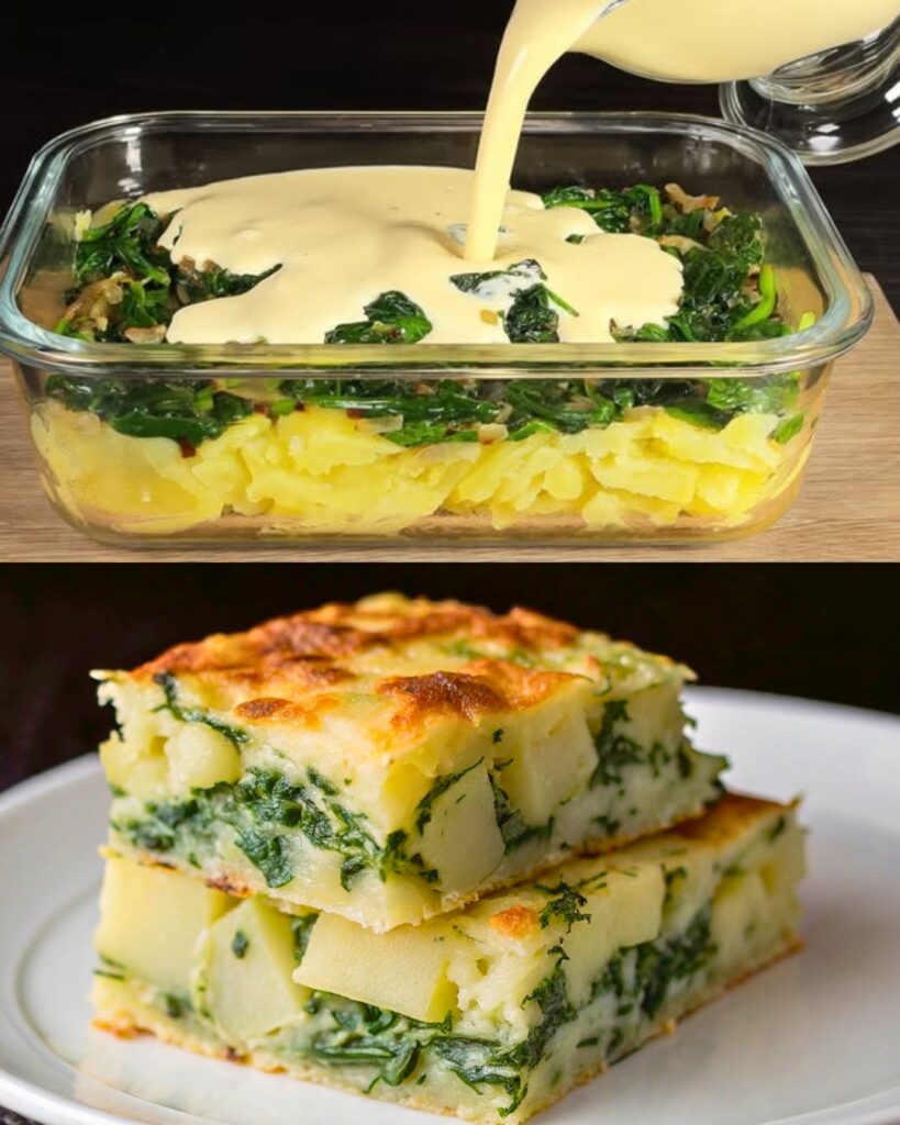 Cheesy Baked Potato and Spinach Casserole