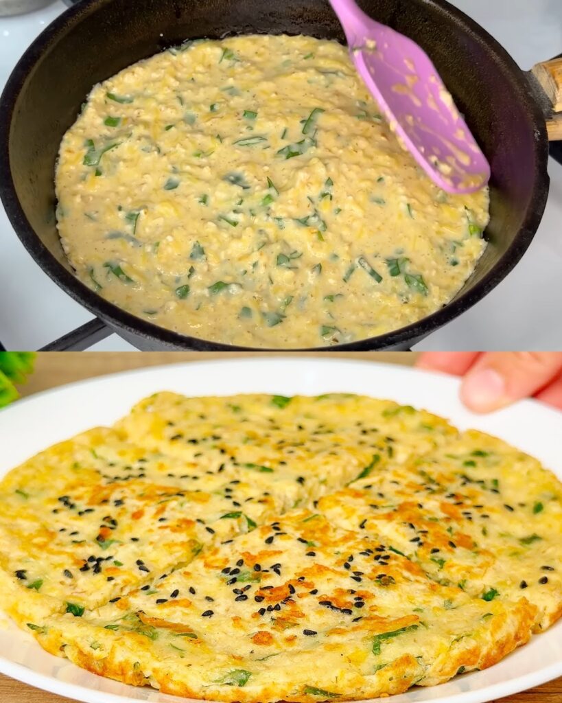 Cheesy Oatmeal Pancakes