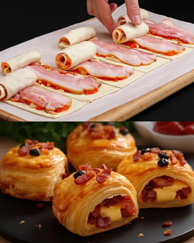 Savory Puff Pastry Tart with Bacon, Egg, and Tomato