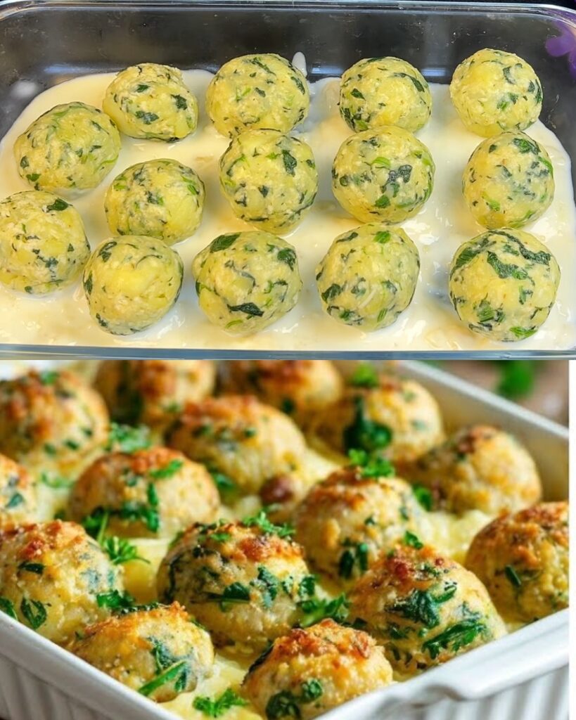 Cheesy Spinach and Potato Balls