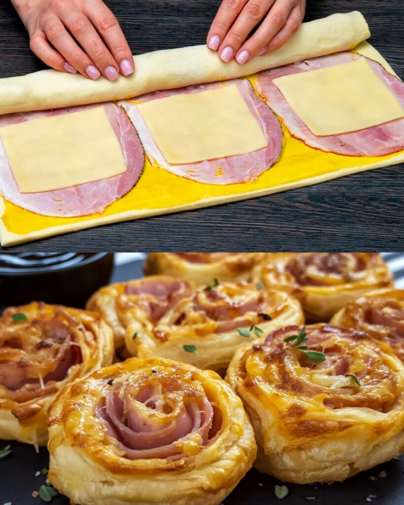 Mustard Ham and Cheese Puff Pastry Rolls: A Delicious Savory Snack