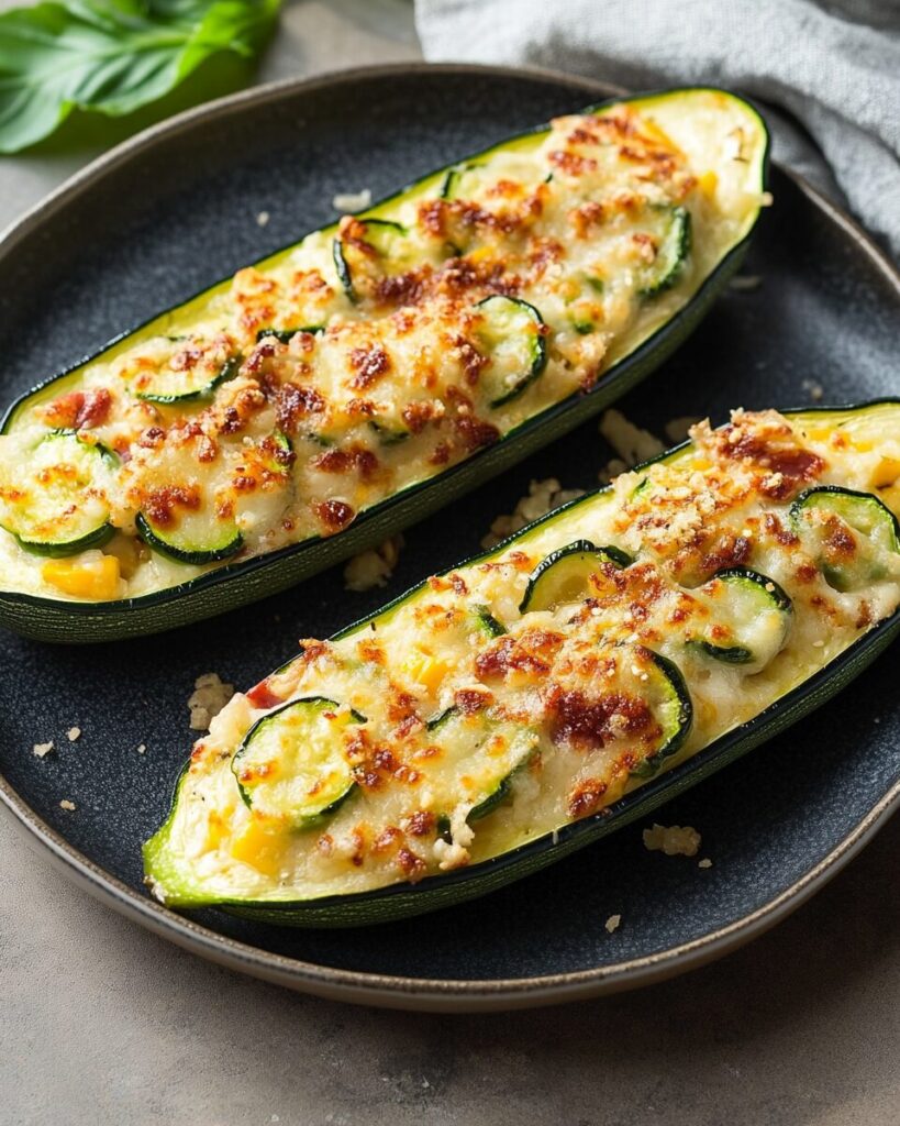 Jalapeño Popper Zucchini Boats