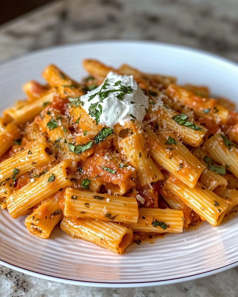 Creamy Tomato Garlic Rigatoni