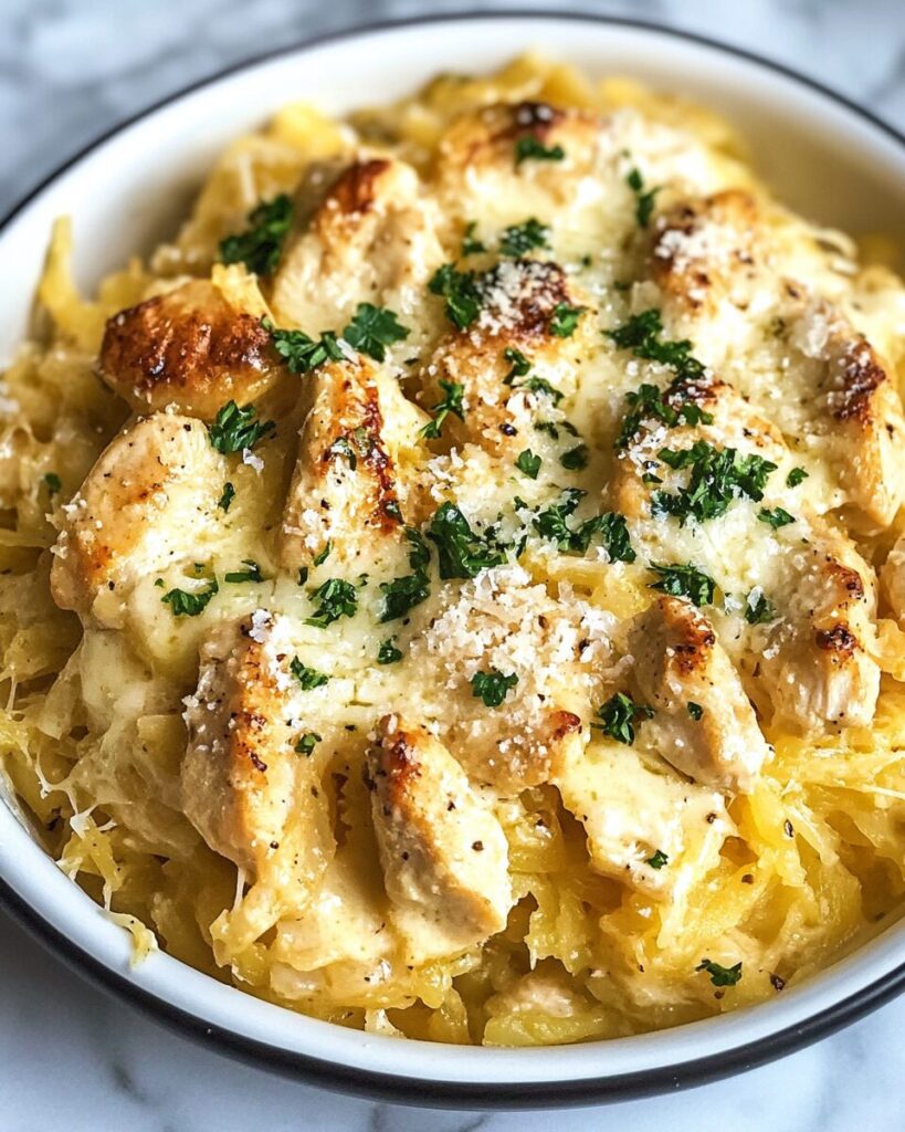 Chicken Alfredo Spaghetti Squash