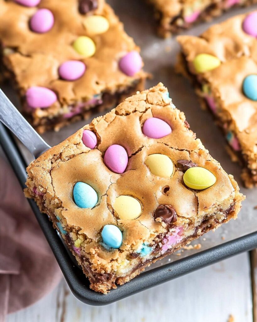 Easter Spring Blondie Bars finished dish