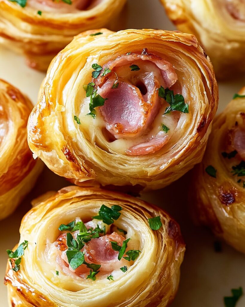 Ham and Cheese Pastry Pinwheels finished dish