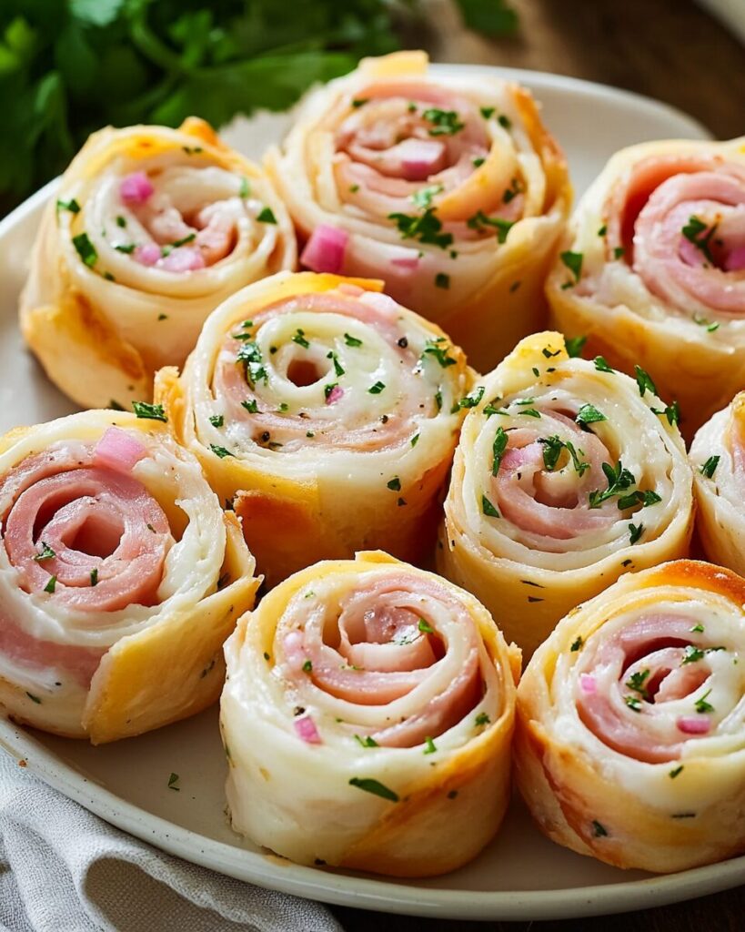 Ham and Cream Cheese Pinwheels finished dish