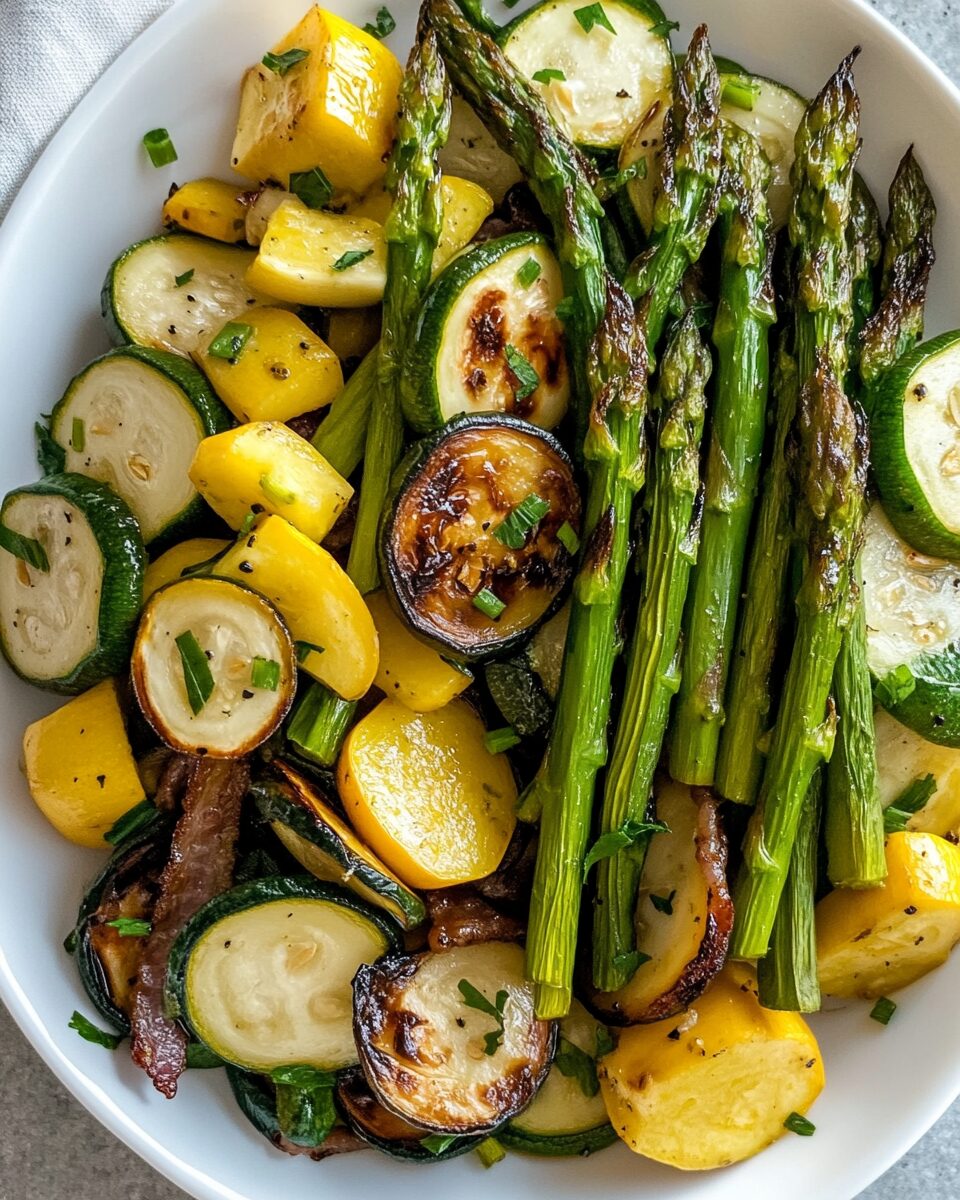 Roasted Asparagus with Zucchini and Squash