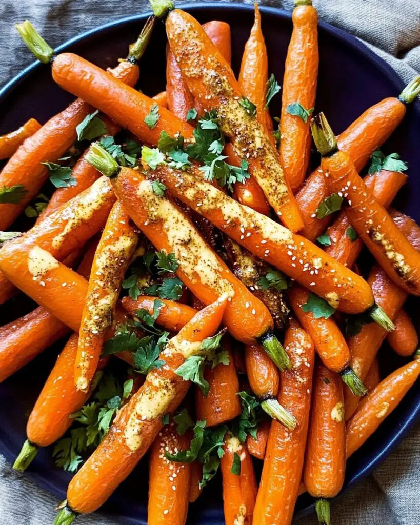 Roasted Carrots with Maple Tahini Sauce