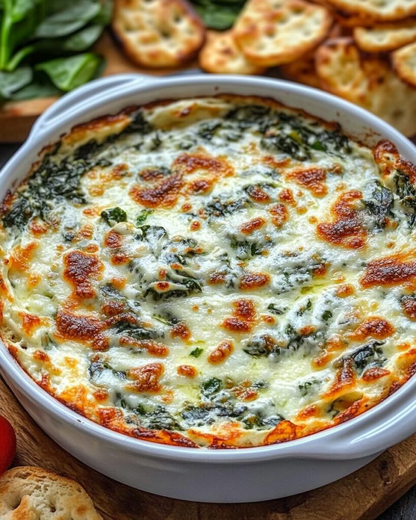 Spinach & Parmesan Creamy Dip finished dish